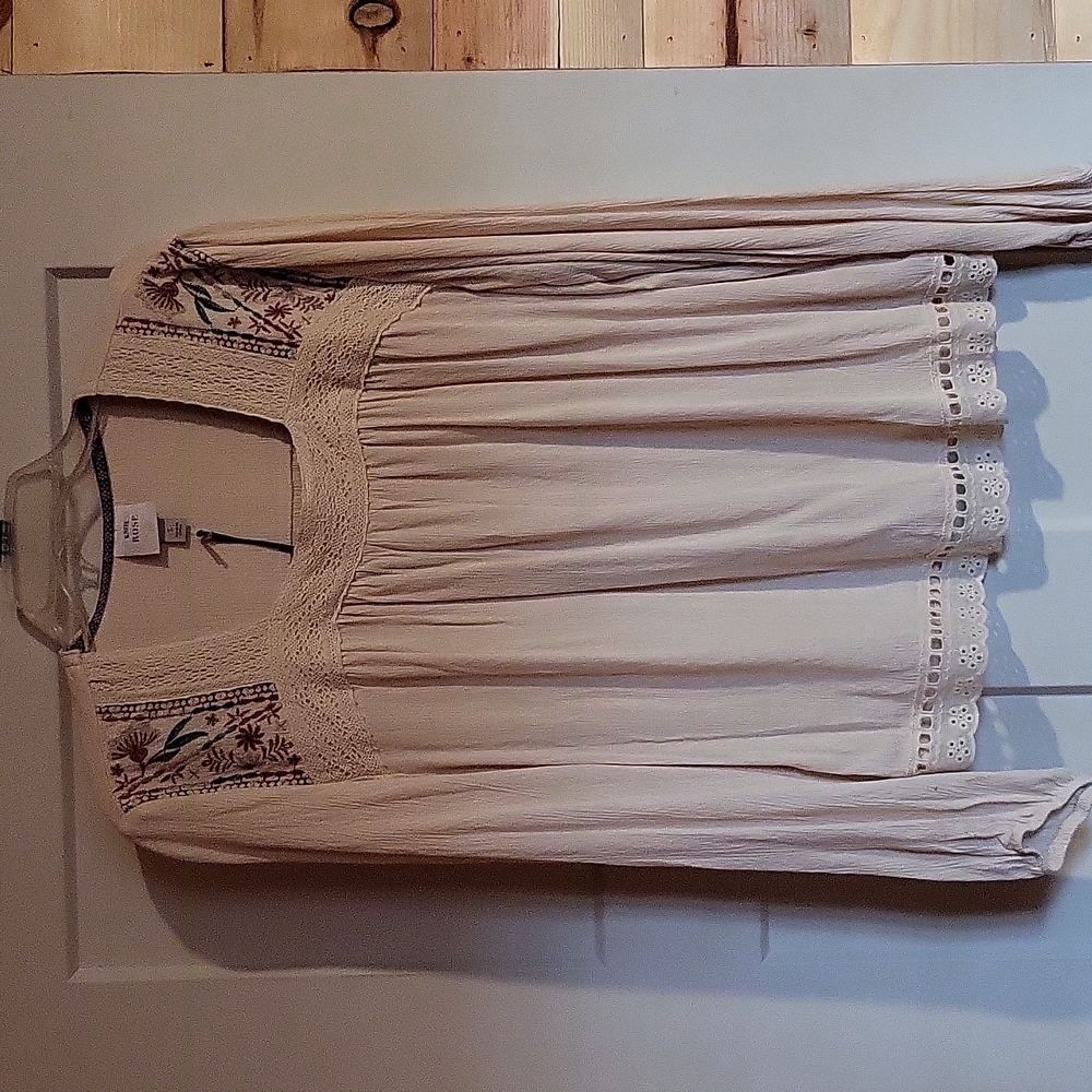 Cream Embroidered Top